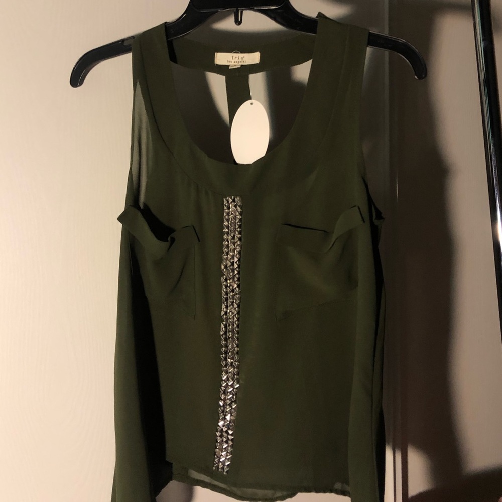 Navy green, woman’s top